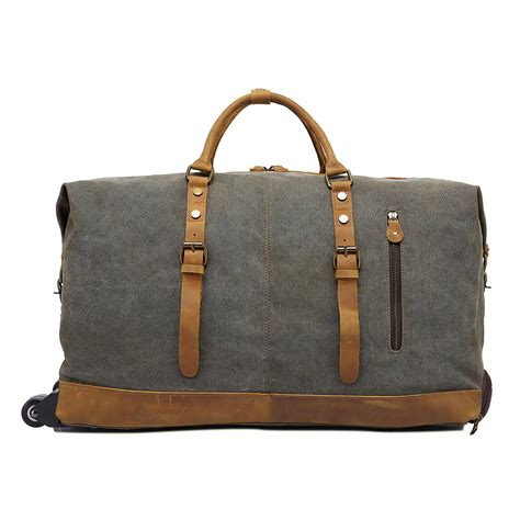 Sac de voyage souple cuir & toile 